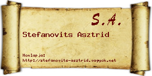 Stefanovits Asztrid névjegykártya